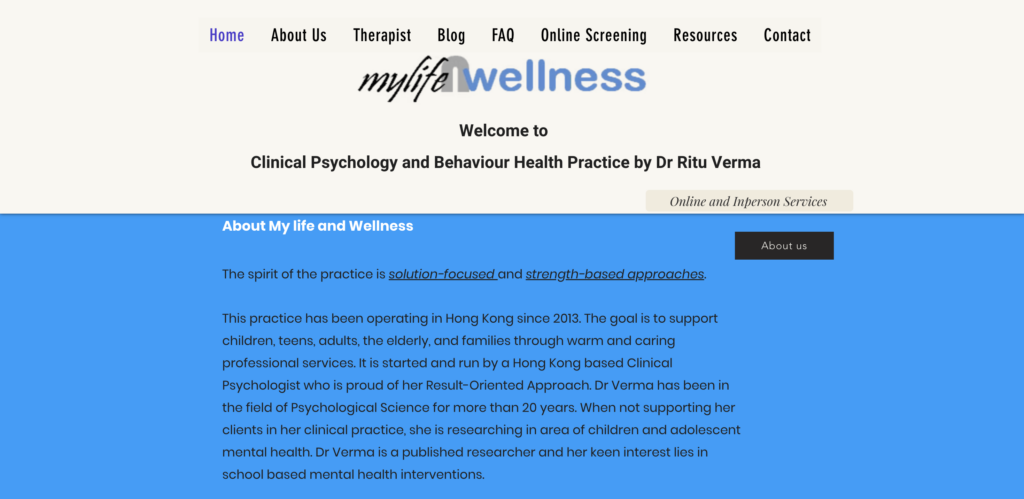 my life and wellness homepage